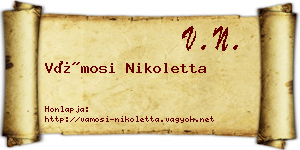 Vámosi Nikoletta névjegykártya